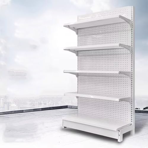Gondelregal mit 5 Regalböden – einseitiges Supermarkt-Präsentationsregal, vielseitige Regale für Convenience Stores und Spirituosengeschäfte, ideal für Lebensmittel und Bürobedarf (120 x 43 x 165 cm von KLYDBMYT