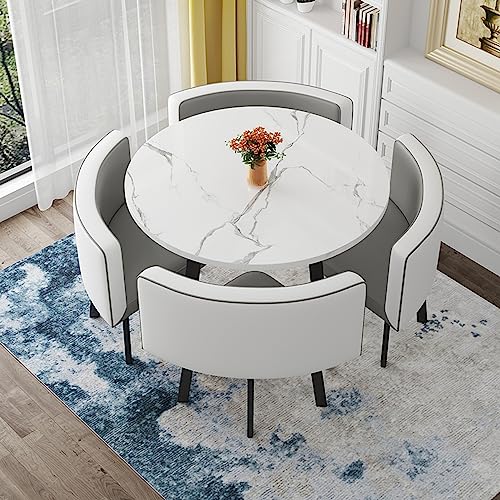 KLYDBMYT Büro-Empfangsraum-Clubtisch- und Stuhlset, Empfangstisch- und Stuhlkombinationstisch, Couchtisch- und Stuhlset, für Küche, Besprechungsraum, Bibliothek, Kino, Teeladen (Farbe: Blumenmuster) von KLYDBMYT