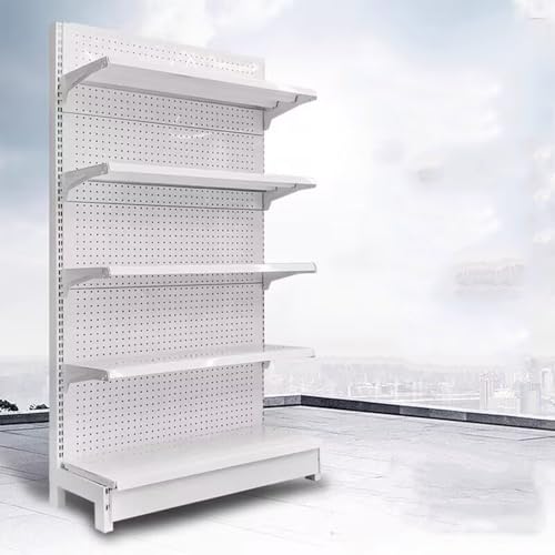 KLYDBMYT Gondel-Präsentationsregal mit 5 Regalen – einseitiges Supermarktregal für Lebensmittel, Convenience Stores, Bürobedarf und Spirituosen – stabile Wandeinheit (120 x 43 x 165 cm) von KLYDBMYT