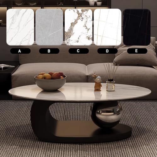 KLYDBMYT Luxuriöser Couchtisch aus Marmor mit Goldener Metallhalterung und Steinarbeitsplatte – Elegantes Styling, einzigartiges Design, leicht zu reinigen von KLYDBMYT
