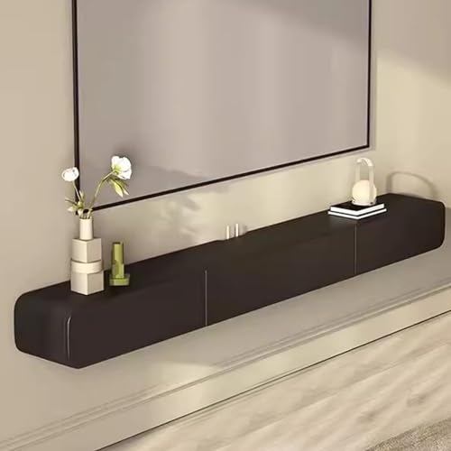 KLYDBMYT Schwebender TV-Ständer, modernes Meuble Flottant mit Schubladen, Fernsehständer, Wandschrank aus Massivholz, Wand-TV-Schrank, schwarz/weiß, schwebende TV-Einheit, Wohnzimmer-Multimedia-Conso KLYDBMYT Schwebender TV-Ständer, modernes Meuble Flottant mit Schubladen, Fernsehständer, Wandschrank aus Massivholz, Wand-TV-Schrank, schwarz/weiß, schwebende TV-Einheit, Wohnzimmer-Multimedia-Conso von KLYDBMYT