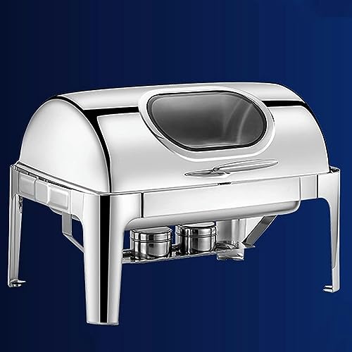 Töpfe, Speisenwärmer – Buffet-Serviergerät und Heizbrenner zum Warmhalten von Speisen, Hot Pot Buffet-Set mit gehärtetem Glasdeckel, Serviergerät mit durchsichtigem Deckel, Hot Pot Buffet-Set, Sicht von KLYDBMYT