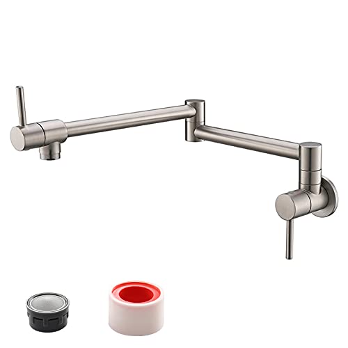 Topffüller-Wasserhahn, faltbarer, dehnbarer Küchenspülen-Wasserhahn zur Wandmontage, Spülbecken-Wasserhahn aus Messing für gewerbliche Küchen und Restaurants, Topffüller-Wasserhahn mit Schwenkarm, E Topffüller-Wasserhahn, faltbarer, dehnbarer Küchenspülen-Wasserhahn zur Wandmontage, Spülbecken-Wasserhahn aus Messing für gewerbliche Küchen und Restaurants, Topffüller-Wasserhahn mit Schwenkarm, E von KLYDBMYT