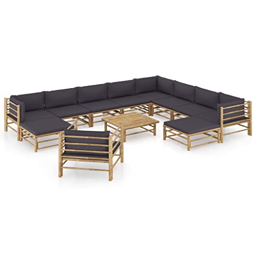 12-TLG. Garten-Lounge-Set mit Dunkelgrauen Kissen Bambus,Modernes GartenLoungeSet aus Bambus Bequemer Rückzugsort für Ihren Garten Gartenmöbel 12-TLG. Garten-Lounge-Set mit Dunkelgrauen Kissen Bambus,Modernes GartenLoungeSet aus Bambus Bequemer Rückzugsort für Ihren Garten Gartenmöbel von KLYEON