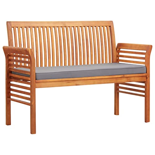 2-Sitzer Gartenbank mit Kissen 120 cm Massivholz Akazie Gartenmöbel von KLYEON