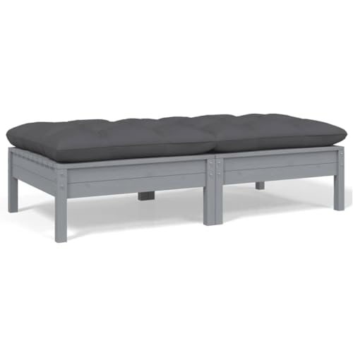 2-Sitzer-Gartensofa mit Kissen Grau Massivholz Kiefer Garten Sofa 2-Sitzer-Gartensofa mit Kissen Grau Massivholz Kiefer Garten Sofa von KLYEON