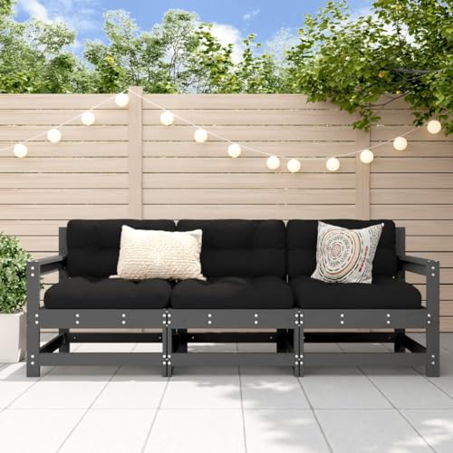 3-TLG. Garten-Lounge-Set Grau Massivholz Kiefer Garten Sofa 3-TLG. Garten-Lounge-Set Grau Massivholz Kiefer Garten Sofa von KLYEON