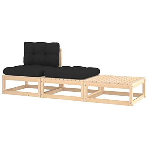 3-TLG. Garten-Lounge-Set mit Kissen Kiefer Massivholz Garten Sofa 3-TLG. Garten-Lounge-Set mit Kissen Kiefer Massivholz Garten Sofa von KLYEON
