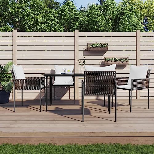 5-TLG. Garten-Essgruppe mit Kissen Poly Rattan und Stahl Gartenmöbel, Gartenmöbel-Sets 5-TLG. Garten-Essgruppe mit Kissen Poly Rattan und Stahl Gartenmöbel, Gartenmöbel-Sets von KLYEON