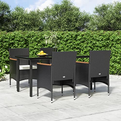 5-TLG. Garten-Essgruppe mit Kissen Schwarz Gartenmöbel, Gartenmöbel-Sets von KLYEON