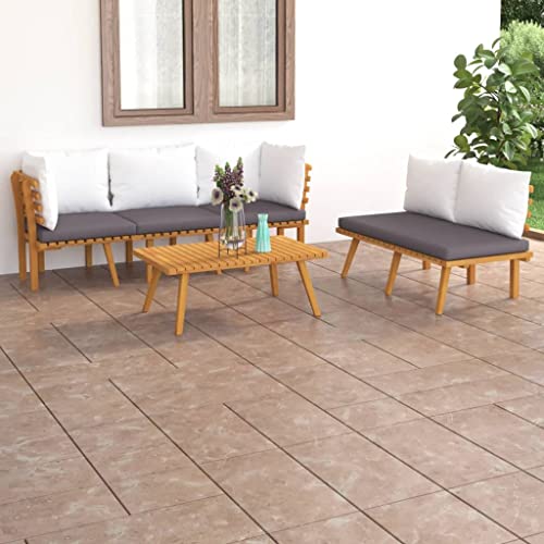 5-TLG. Garten-Lounge-Set mit Kissen Massivholz Akazie Gartenmöbel, Gartenmöbel-Sets 5-TLG. Garten-Lounge-Set mit Kissen Massivholz Akazie Gartenmöbel, Gartenmöbel-Sets von KLYEON
