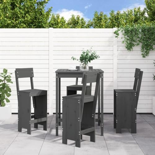 5-TLG. Gartenbar-Set Grau Massivholz Kiefer Gartenmöbel, Gartenmöbel-Sets 5-TLG. Gartenbar-Set Grau Massivholz Kiefer Gartenmöbel, Gartenmöbel-Sets von KLYEON
