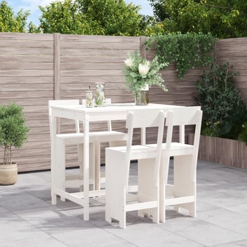 5-TLG. Gartenbar-Set Weiß Massivholz Kiefer Gartenmöbel, Gartenmöbel-Sets 5-TLG. Gartenbar-Set Weiß Massivholz Kiefer Gartenmöbel, Gartenmöbel-Sets von KLYEON