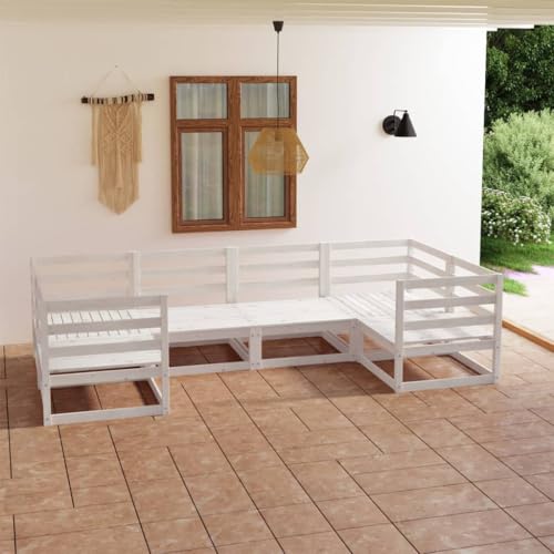 6-TLG. Garten-Lounge-Set Massivholz Kiefer Gartenmöbel, Gartenmöbel-Sets von KLYEON
