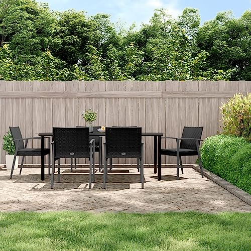 7-TLG. Garten-Essgruppe mit Kissen Poly Rattan und Stahl Gartenmöbel, Gartenmöbel-Sets 7-TLG. Garten-Essgruppe mit Kissen Poly Rattan und Stahl Gartenmöbel, Gartenmöbel-Sets von KLYEON
