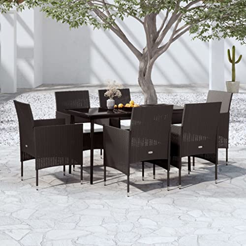 7-TLG. Garten-Essgruppe mit Kissen Schwarz Gartenmöbel, Gartenmöbel-Sets 7-TLG. Garten-Essgruppe mit Kissen Schwarz Gartenmöbel, Gartenmöbel-Sets von KLYEON