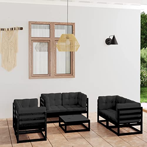 7-TLG. Garten-Lounge-Set mit Kissen Massivholz Kiefer Gartenmöbel, Gartenmöbel-Sets 7-TLG. Garten-Lounge-Set mit Kissen Massivholz Kiefer Gartenmöbel, Gartenmöbel-Sets von KLYEON