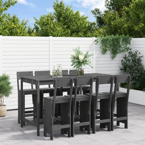 9-TLG. Gartenbar-Set Grau Massivholz Kiefer Gartenmöbel, Gartenmöbel-Sets 9-TLG. Gartenbar-Set Grau Massivholz Kiefer Gartenmöbel, Gartenmöbel-Sets von KLYEON