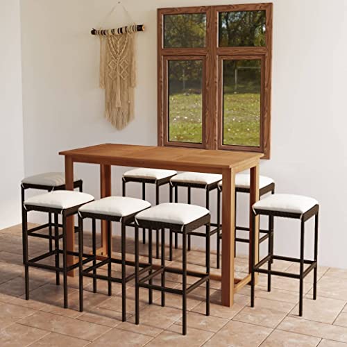 9-TLG. Gartenbar-Set mit Kissen Braun Gartenmöbel, Gartenmöbel-Sets von KLYEON
