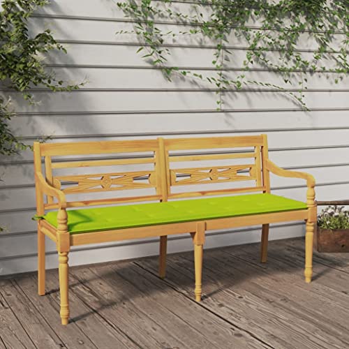 Batavia-Bank mit Hellgrünem Kissen 150 cm Massivholz Teak Gartenmöbel Batavia-Bank mit Hellgrünem Kissen 150 cm Massivholz Teak Gartenmöbel von KLYEON