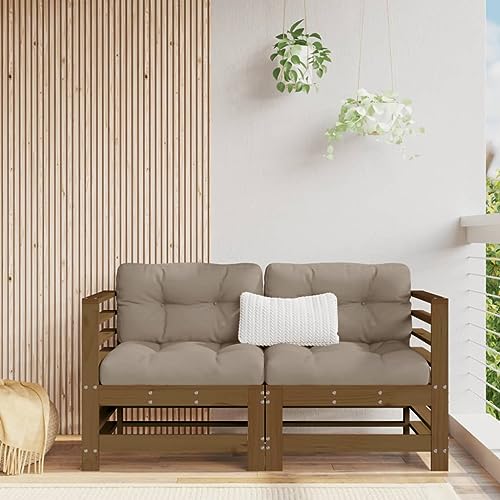 Ecksofas mit Kissen 2 STK. Honigbraun Massivholz Kiefer Garten Sofa Ecksofas mit Kissen 2 STK. Honigbraun Massivholz Kiefer Garten Sofa von KLYEON