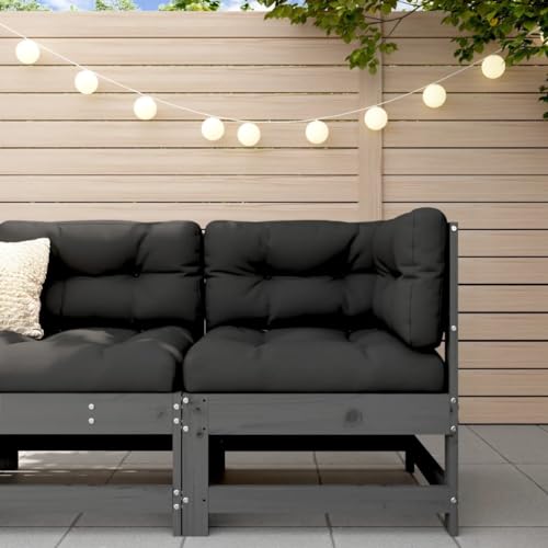 Garten-Ecksofa Grau Massivholz Kiefer Garten Sofa Garten-Ecksofa Grau Massivholz Kiefer Garten Sofa von KLYEON