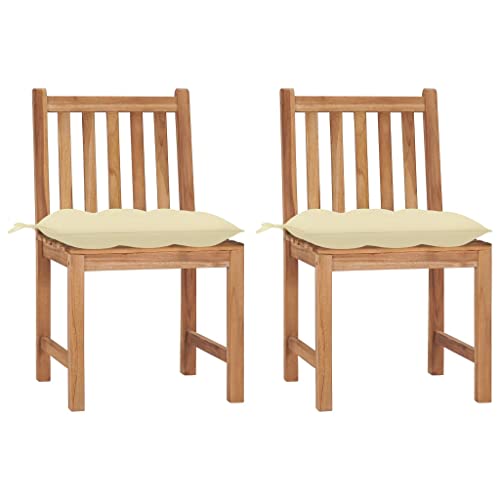 Gartensitzmöbel Gartenstühle 2 STK. mit Kissen Massivholz Teak von KLYEON