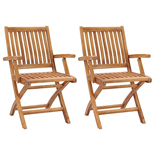 Gartensitzmöbel Klappbare Gartenstühle 2 STK. Massivholz Teak von KLYEON