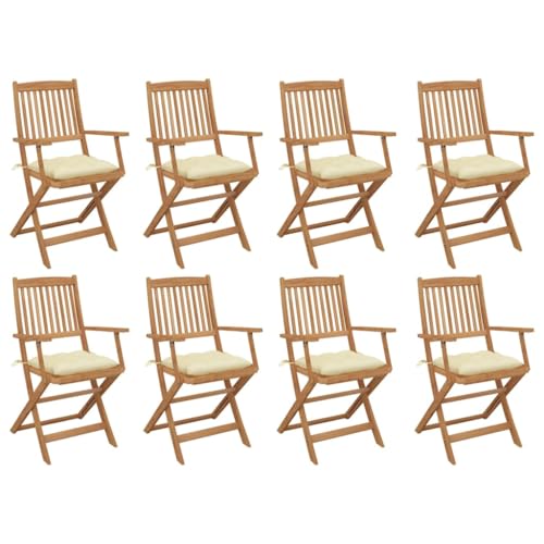 Gartensitzmöbel Klappbare Gartenstühle mit Kissen 8 STK. Massivholz Akazie Gartensitzmöbel Klappbare Gartenstühle mit Kissen 8 STK. Massivholz Akazie von KLYEON