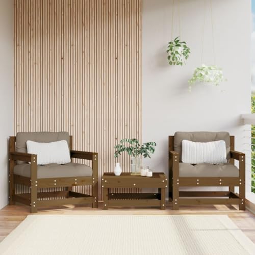 Gartenstühle 2 STK. Honigbraun Massivholz Kiefer Garten Sofa von KLYEON