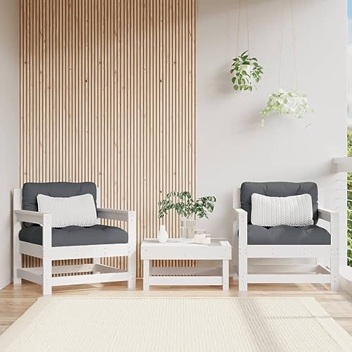 Gartenstühle 2 STK. Weiß Massivholz Kiefer Garten Sofa von KLYEON
