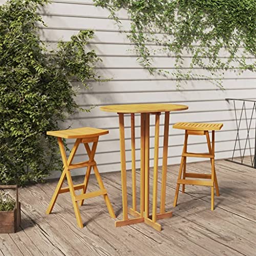 KLYEON 3-TLG. Bar-Set Klappbar Massivholz Teak Gartenmöbel, Gartenmöbel-Sets von KLYEON