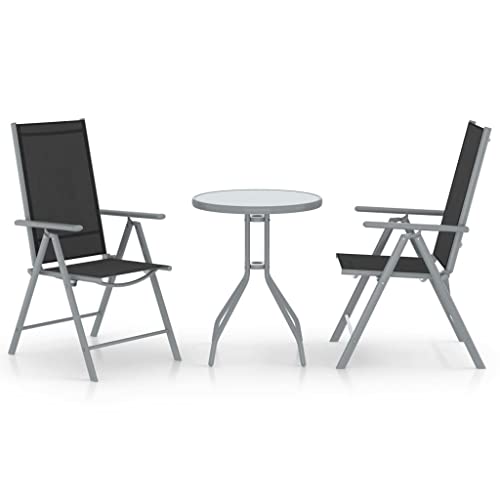 KLYEON 3-TLG. Bistro-Set Aluminium und Textilene Silbern Gartenmöbel, Gartenmöbel-Sets KLYEON 3-TLG. Bistro-Set Aluminium und Textilene Silbern Gartenmöbel, Gartenmöbel-Sets von KLYEON