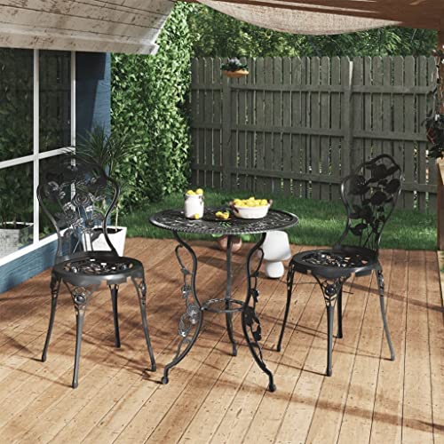 KLYEON 3-TLG. Bistro-Set Aluminiumguss Schwarz,Romantisches Bistroset aus Aluminiumguss für Garten, Balkon und Terrasse Gartenmöbel KLYEON 3-TLG. Bistro-Set Aluminiumguss Schwarz,Romantisches Bistroset aus Aluminiumguss für Garten, Balkon und Terrasse Gartenmöbel von KLYEON