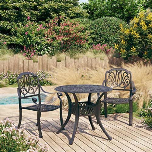 KLYEON 3-TLG. Bistro-Set Aluminiumguss Schwarz Gartenmöbel, Gartenmöbel-Sets KLYEON 3-TLG. Bistro-Set Aluminiumguss Schwarz Gartenmöbel, Gartenmöbel-Sets von KLYEON