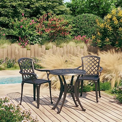 KLYEON 3-TLG. Bistro-Set Aluminiumguss Schwarz Gartenmöbel, Gartenmöbel-Sets KLYEON 3-TLG. Bistro-Set Aluminiumguss Schwarz Gartenmöbel, Gartenmöbel-Sets von KLYEON