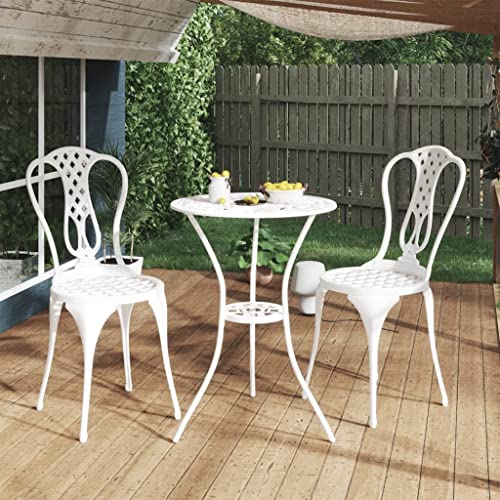 KLYEON 3-TLG. Bistro-Set Aluminiumguss Weiß Gartenmöbel, Gartenmöbel-Sets KLYEON 3-TLG. Bistro-Set Aluminiumguss Weiß Gartenmöbel, Gartenmöbel-Sets von KLYEON