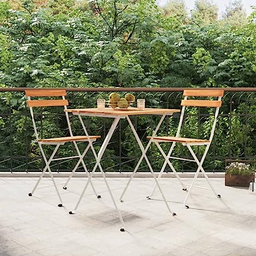 KLYEON 3-TLG. Bistro-Set Klappbar Massivholz Akazie und Stahl Gartenmöbel, Gartenmöbel-Sets KLYEON 3-TLG. Bistro-Set Klappbar Massivholz Akazie und Stahl Gartenmöbel, Gartenmöbel-Sets von KLYEON
