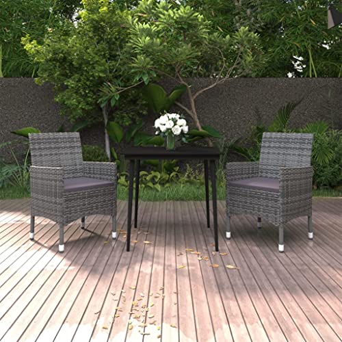 KLYEON 3-TLG. Garten-Essgruppe mit Auflagen Poly Rattan und Glas Gartenmöbel, Gartenmöbel-Sets KLYEON 3-TLG. Garten-Essgruppe mit Auflagen Poly Rattan und Glas Gartenmöbel, Gartenmöbel-Sets von KLYEON