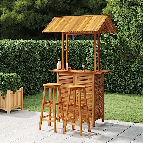 KLYEON 3-TLG. Gartenbar-Set Massivholz Akazie Gartenmöbel, Gartenmöbel-Sets von KLYEON