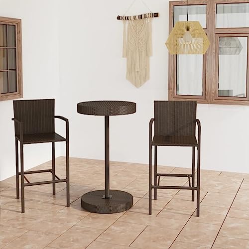 KLYEON 3-TLG. Gartenbar-Set Poly Rattan Braun Gartenmöbel, Gartenmöbel-Sets von KLYEON