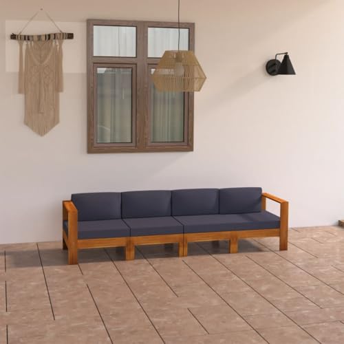 KLYEON 4-Sitzer-Gartensofa mit Dunkelgrauen Auflagen Massivholz Akazie Gartenmöbel, Gartenmöbel-Sets KLYEON 4-Sitzer-Gartensofa mit Dunkelgrauen Auflagen Massivholz Akazie Gartenmöbel, Gartenmöbel-Sets von KLYEON