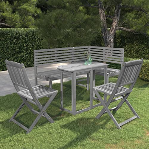 KLYEON 4-TLG. Bistro-Set Massivholz Akazie Grau Gartenmöbel, Gartenmöbel-Sets KLYEON 4-TLG. Bistro-Set Massivholz Akazie Grau Gartenmöbel, Gartenmöbel-Sets von KLYEON