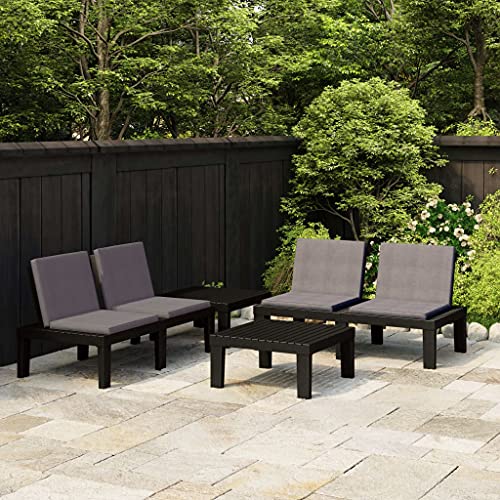 KLYEON 4-TLG. Garten-Lounge-Set mit Auflagen Kunststoff Grau Gartenmöbel, Gartenmöbel-Sets KLYEON 4-TLG. Garten-Lounge-Set mit Auflagen Kunststoff Grau Gartenmöbel, Gartenmöbel-Sets von KLYEON