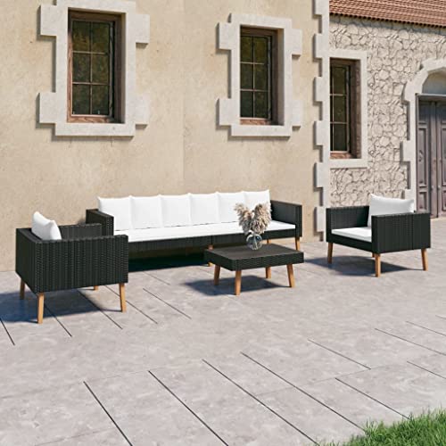 KLYEON 4-TLG. Garten-Lounge-Set mit Auflagen Poly Rattan Schwarz Gartenmöbel, Gartenmöbel-Sets KLYEON 4-TLG. Garten-Lounge-Set mit Auflagen Poly Rattan Schwarz Gartenmöbel, Gartenmöbel-Sets von KLYEON