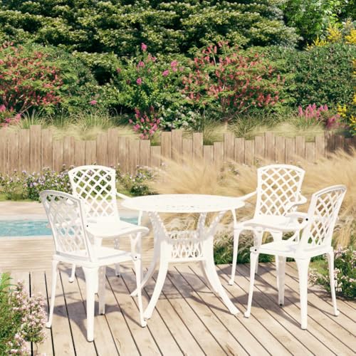 KLYEON 5-TLG. Bistro-Set Aluminiumguss Weiß Gartenmöbel, Gartenmöbel-Sets KLYEON 5-TLG. Bistro-Set Aluminiumguss Weiß Gartenmöbel, Gartenmöbel-Sets von KLYEON