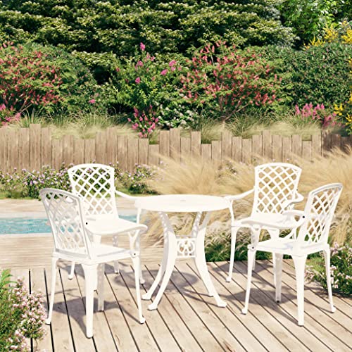 KLYEON 5-TLG. Bistro-Set Aluminiumguss Weiß Gartenmöbel, Gartenmöbel-Sets KLYEON 5-TLG. Bistro-Set Aluminiumguss Weiß Gartenmöbel, Gartenmöbel-Sets von KLYEON