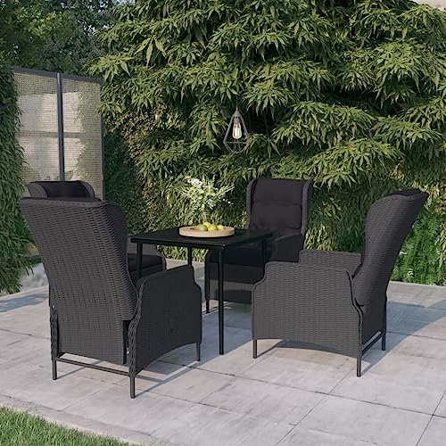 KLYEON 5-TLG. Garten-Essgruppe Dunkelgrau Gartenmöbel, Gartenmöbel-Sets von KLYEON