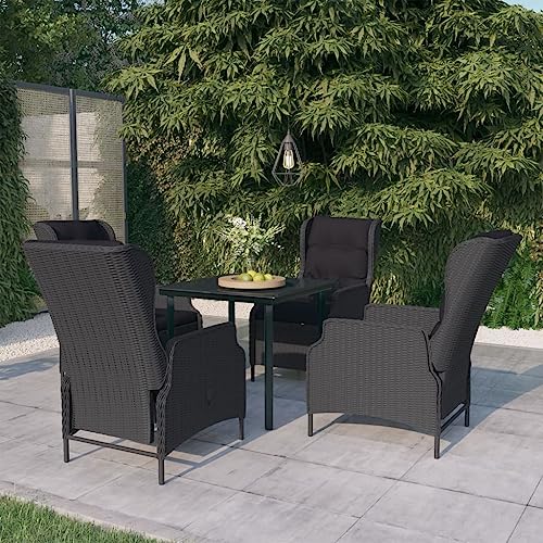KLYEON 5-TLG. Garten-Essgruppe Dunkelgrau Gartenmöbel, Gartenmöbel-Sets von KLYEON