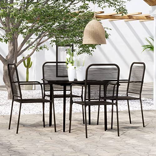 KLYEON 5-TLG. Garten-Essgruppe Schwarz Gartenmöbel, Gartenmöbel-Sets von KLYEON
